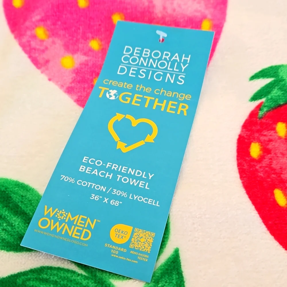 Strawberry Beach Towel Deborah Connolly Designs New With Tags